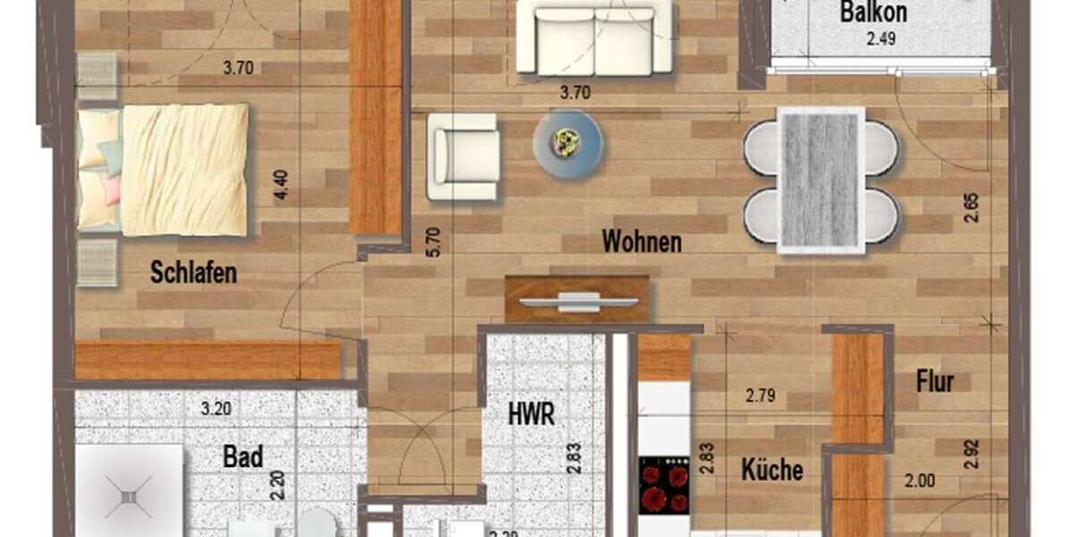 Etagenwohnung Mönchengladbach Westend - 2 Zimmer, 66 m&sup2;, 920&euro; | Angebot:27426357